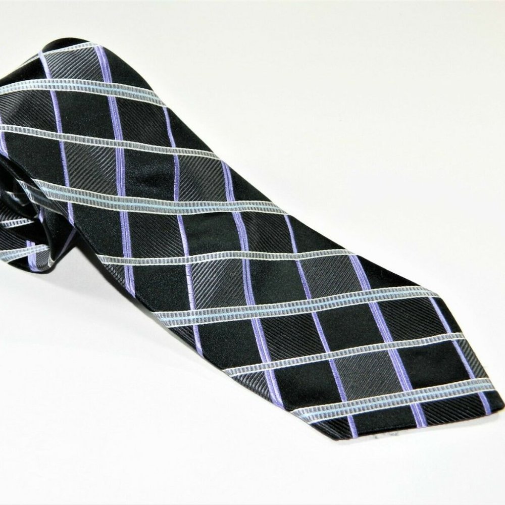 MICHAEL KORS NAVY/BLACK SILK NECK TIE-EUC